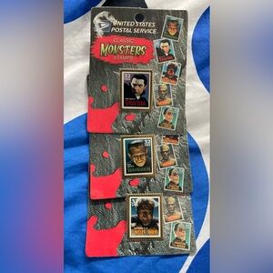 1997 Classic Monster Stamp Pins Set of 3